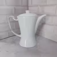 قوری چینی لبه طلایی لورین قوری صبحانه خوری باکیفیت تک رنگ 