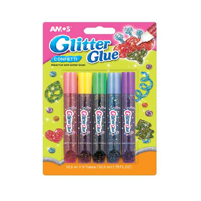 چسب اکلیلی 5 رنگ مخلوط آموس