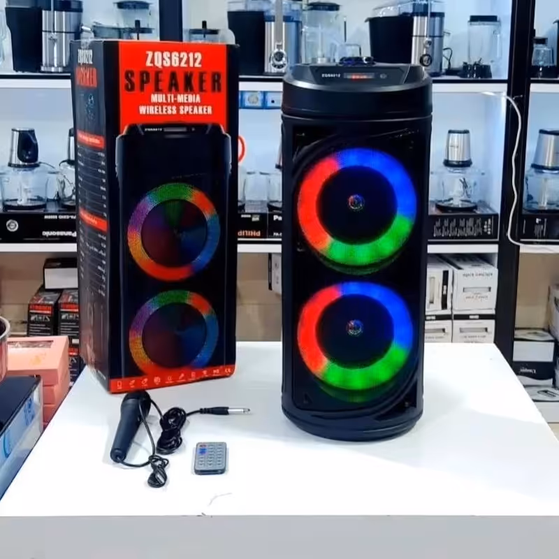  اسپیکر شارژی 
مدل ZQS6212 
13 اینچ 
 دارای بلوتوث و USB 
 ارتفاع 50cm 
