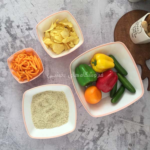 ست کاسه مدل خالدار 4 عددی تیناز