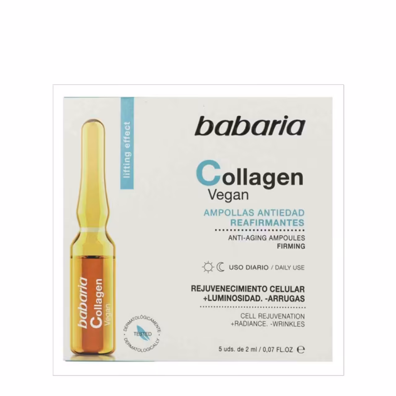 ویال سفت کننده و ضد چروک صورت باباریا مدل کلاژن مقدار 5 ویال 2 میلی لیتر