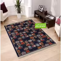 گلیم ماشینی طرح جدید6متری رنگ سرمه ای کد808