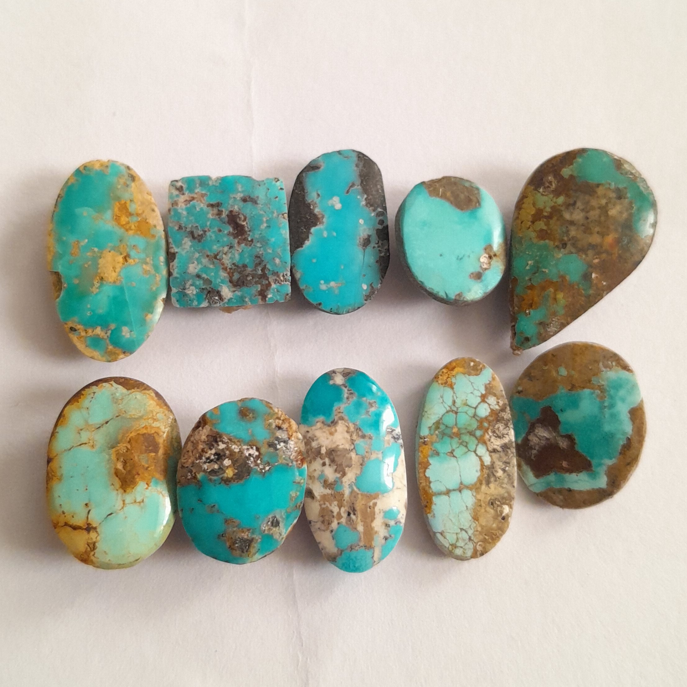 10 عدد نگین فیروزه اصل معدنی بدون احیا کد27