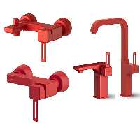 ست شیرآلات شودر مدل میشل قرمز