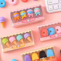 پاک کن 4 عددی طرح بستنی و دونات 