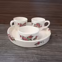 ست قهوه خوری سرامیکی طرح گل سرخی