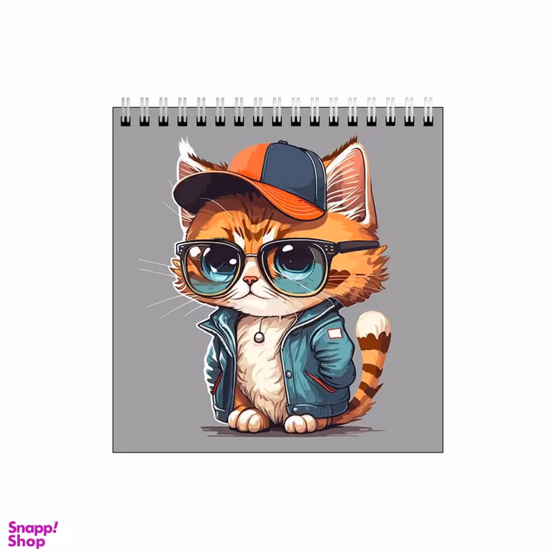 دفتر طراحی بامبیلیپ طرح گربه و استایل و عینک کد 5054501