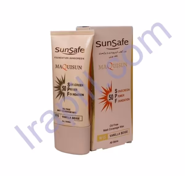 کرم ضد آفتاب کرم پودری و پرایمری SPF50 سان سیف رنگ بژ وانیلی 40 میلی لیتر