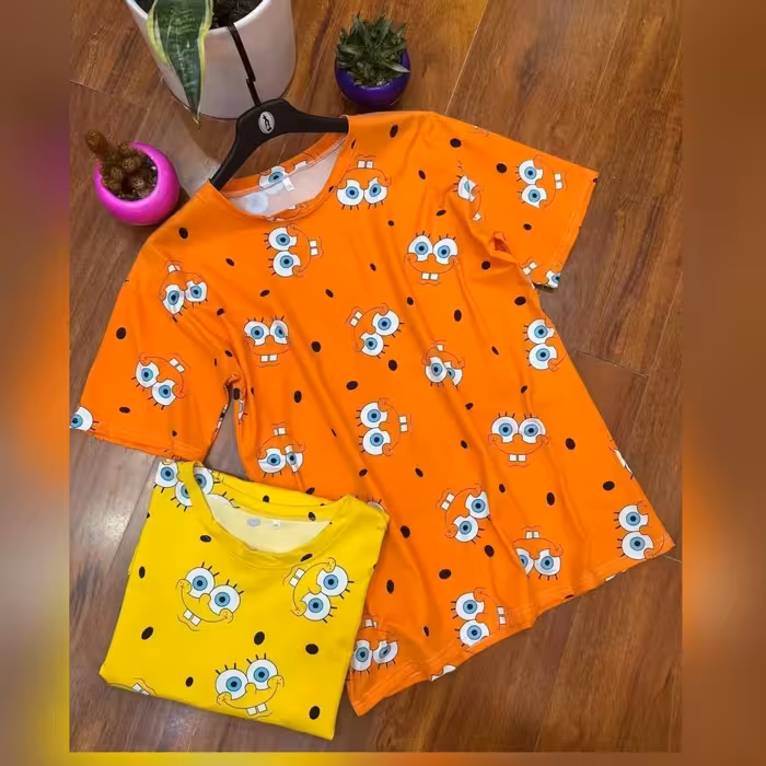 تیشرت لانگ باب اسفنجی سوپر پنبه