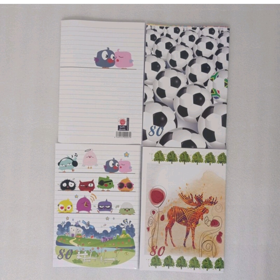 دفتر 80برگ خطی سایز وزیری منگنه ای 