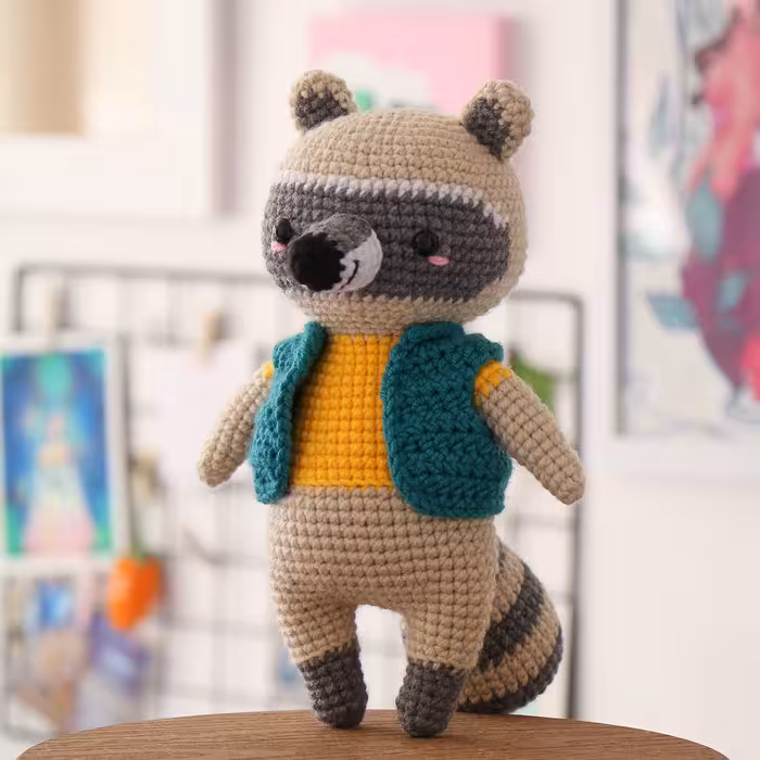 عروسک کاموایی قلاب بافی شده مدل راکن دستبافت