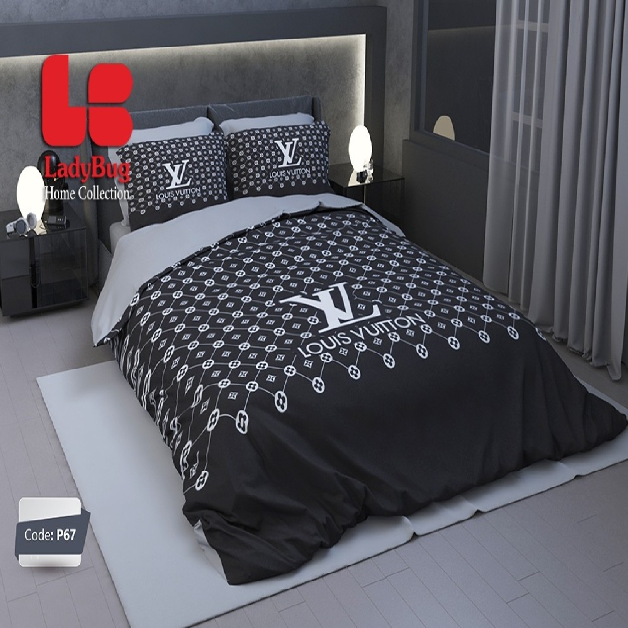 سرویس روتختی لیدی باگ LB کد P-67 دونفره 6 تکه 