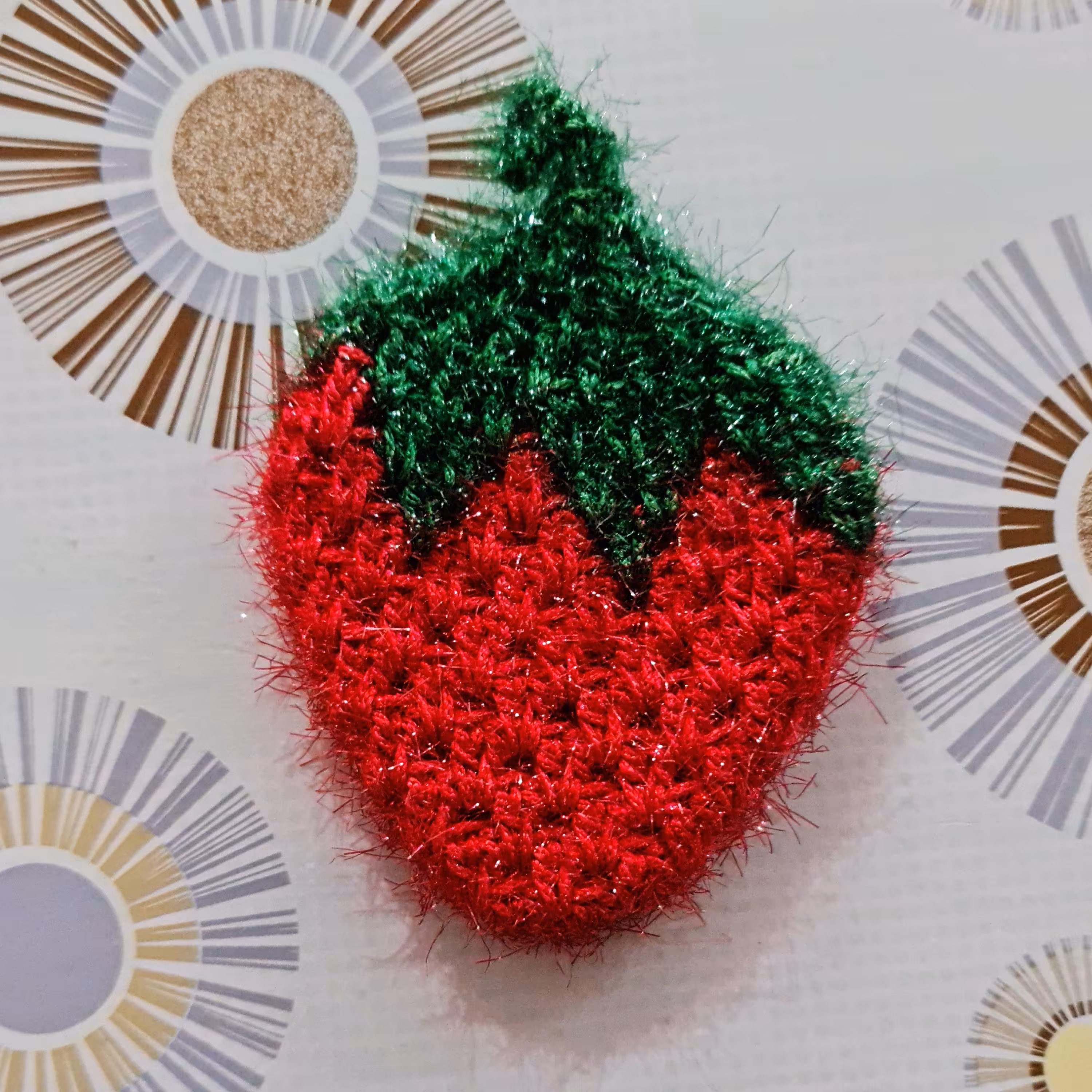 اسکاج بافتنی طرح توت فرنگی( کد A19)