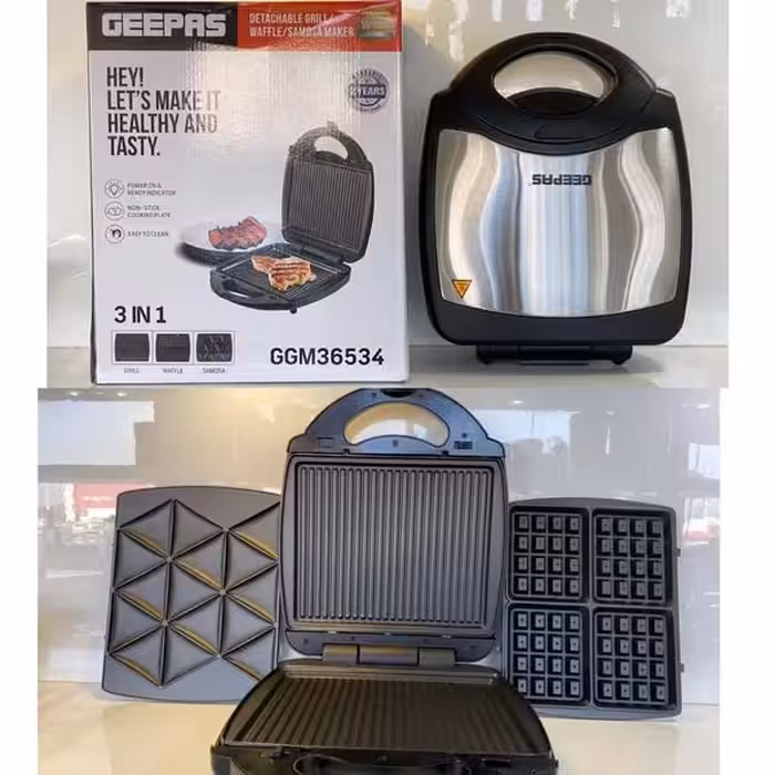 ساندویچ ساز 3 کاره کیفیت عالی جیپاس مدل GGM36534N

