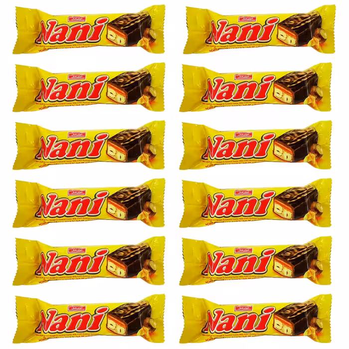 شکلات مغز دار نانی فندوقی شیرین عسل - 40 گرم بسته 12 عددی