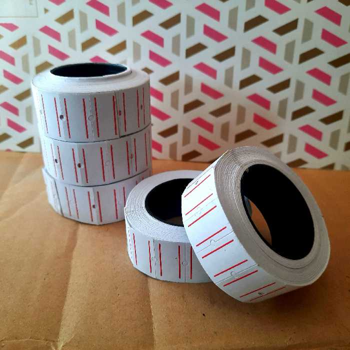 رول دستگاه قیمت زن( 6 رول ) رول کاغذی سفید یا رنگی  (ارسال رایگان)