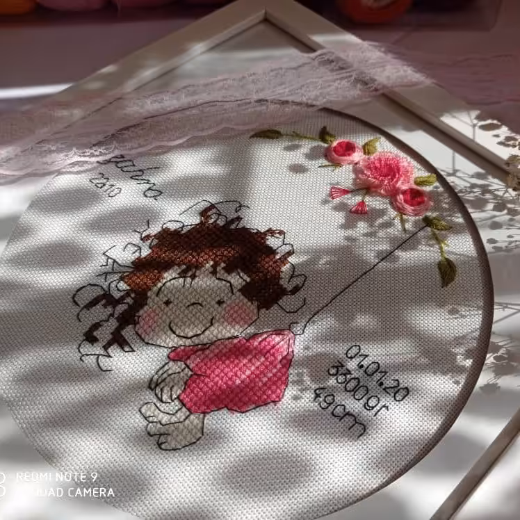 دیوار کوب شماره دوزی کودک دخترانه