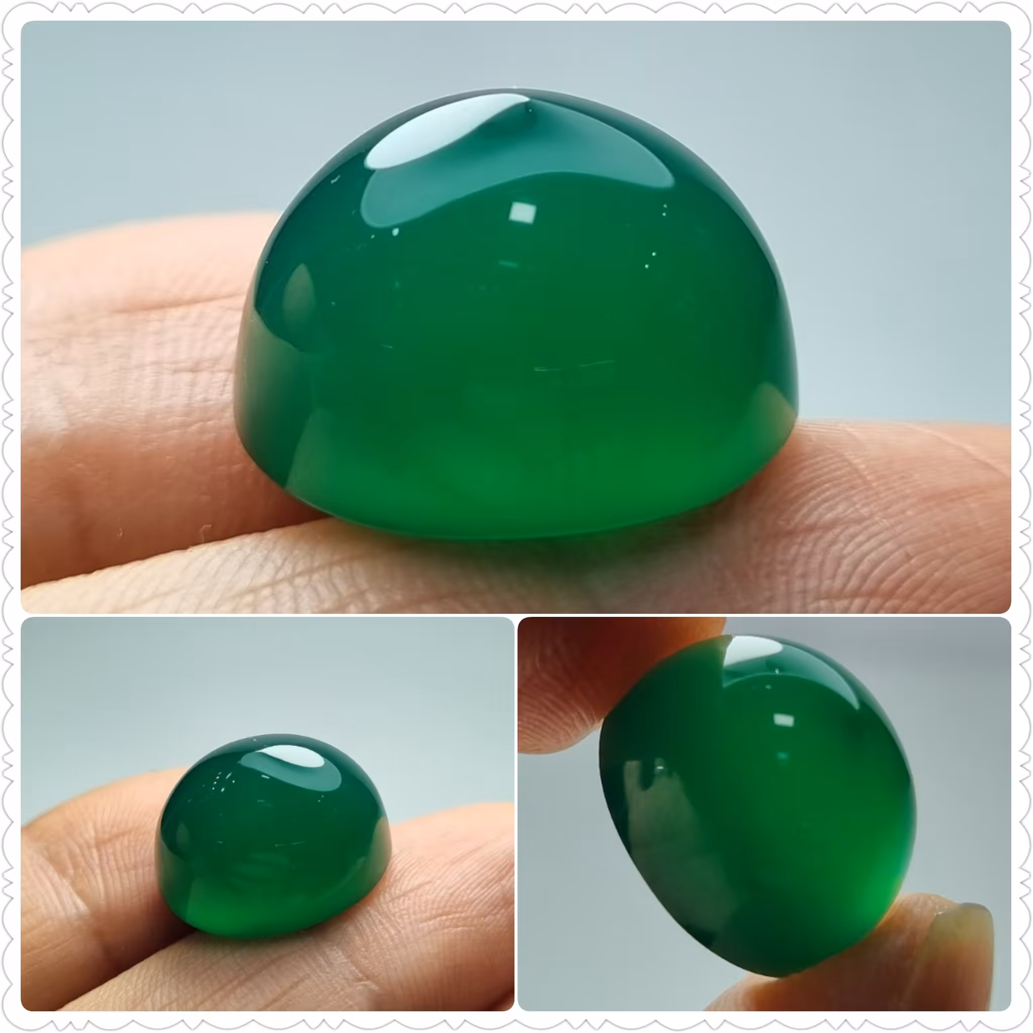 نگین عقیق سبز اصل (تراش عبدالرزاقی)