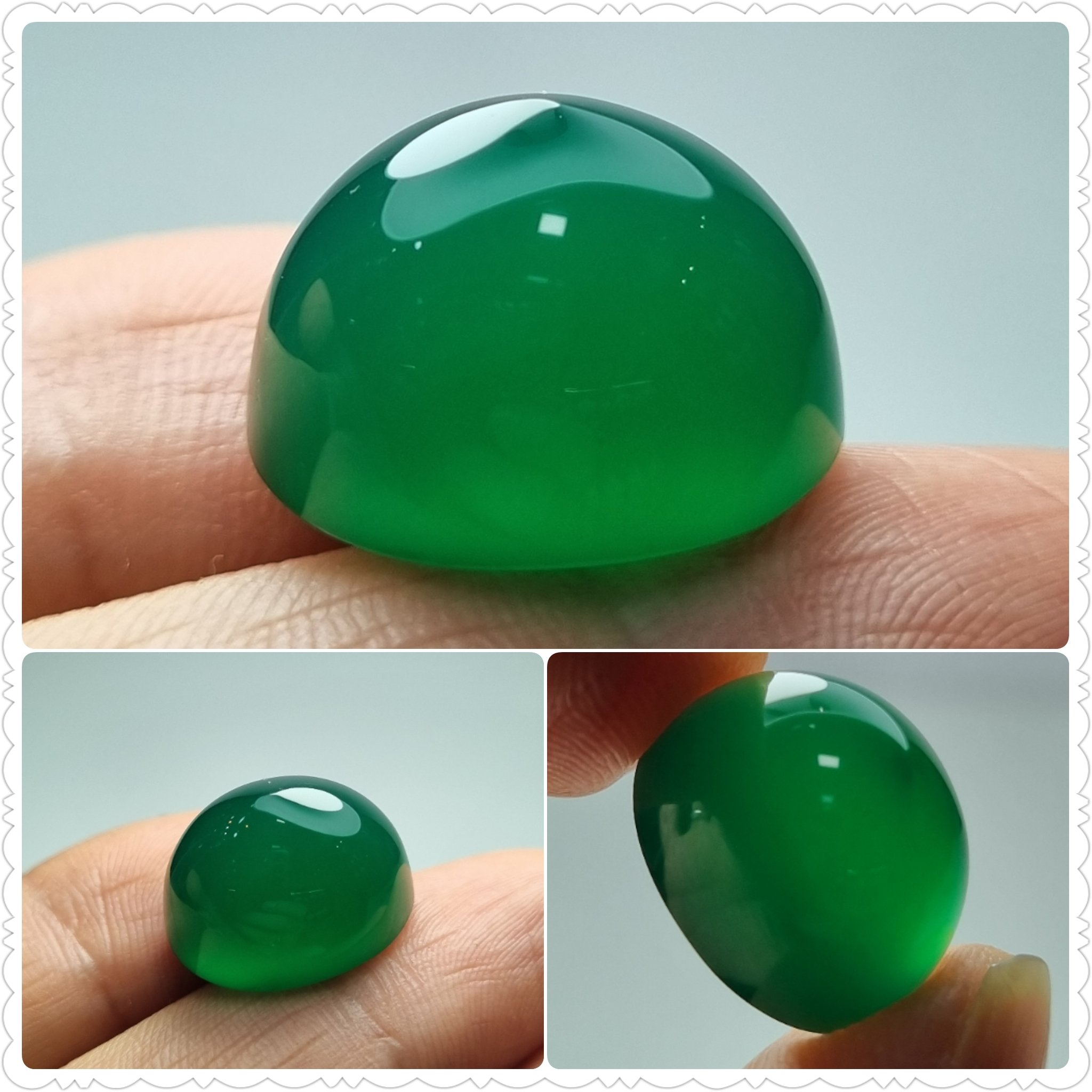 نگین عقیق سبز اصل (تراش عبدالرزاقی)