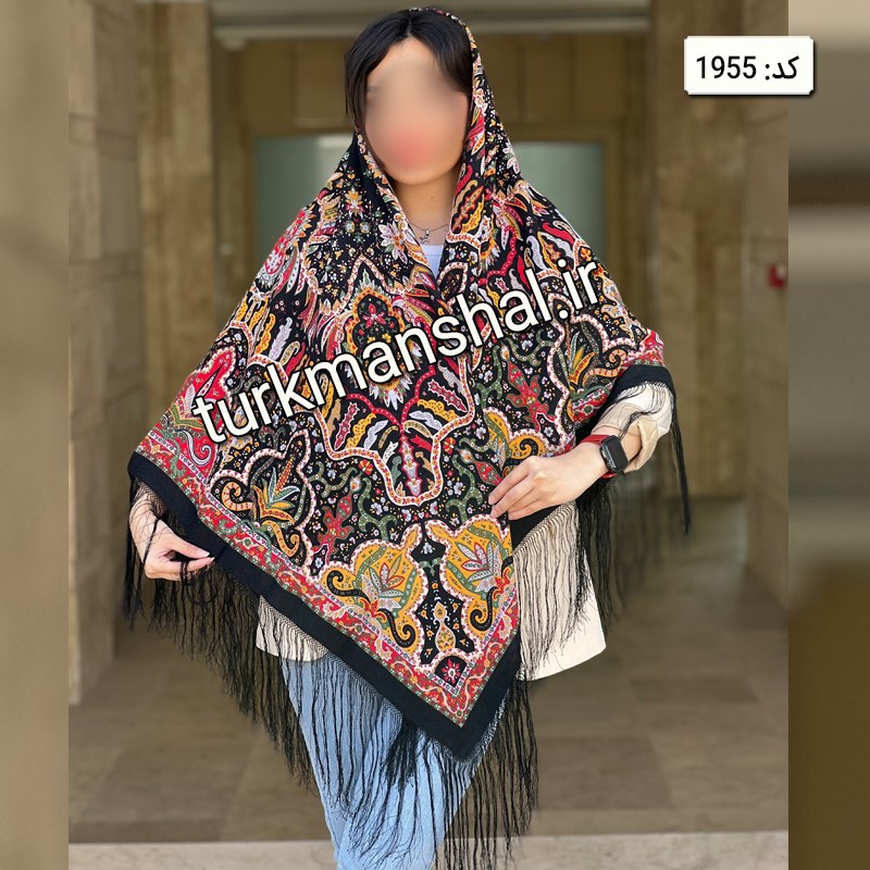 روسری ترکمن ابریشمی (ایتالیایی) کد 1955