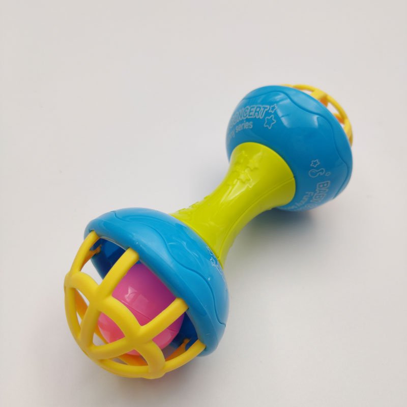 جغجغه دمبلی صورتی بی بی رتل baby rattle


