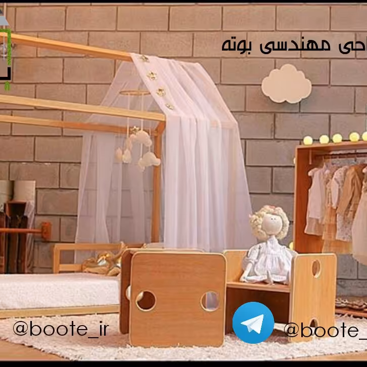 ست سرویس  تخت خواب کودک مدل کلبه تخت شامل تخت و میز و کمد  ارسال رایگان