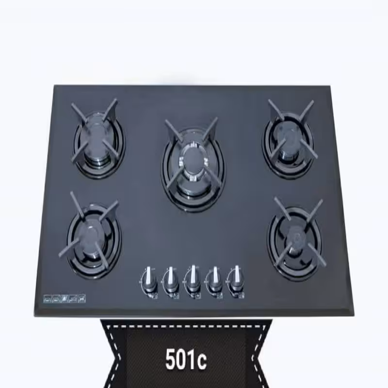 اجاق گاز صفحه ای شیشه ای 8 میل 5 شعله برند کیارا مدل 501