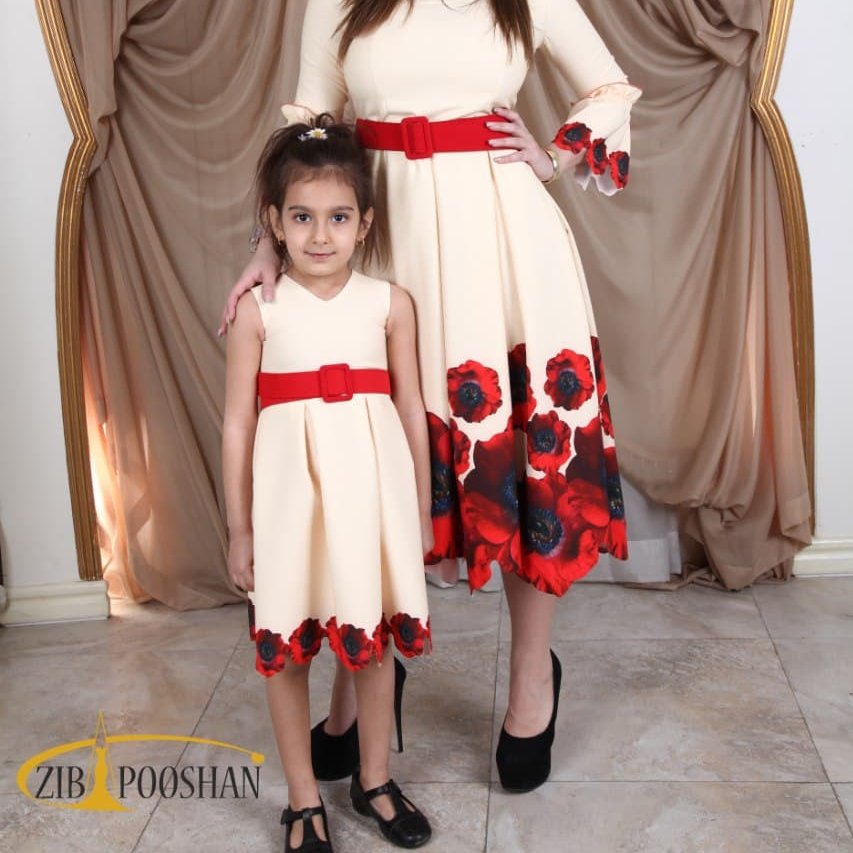 پیراهن ست مادردختری مدل گل