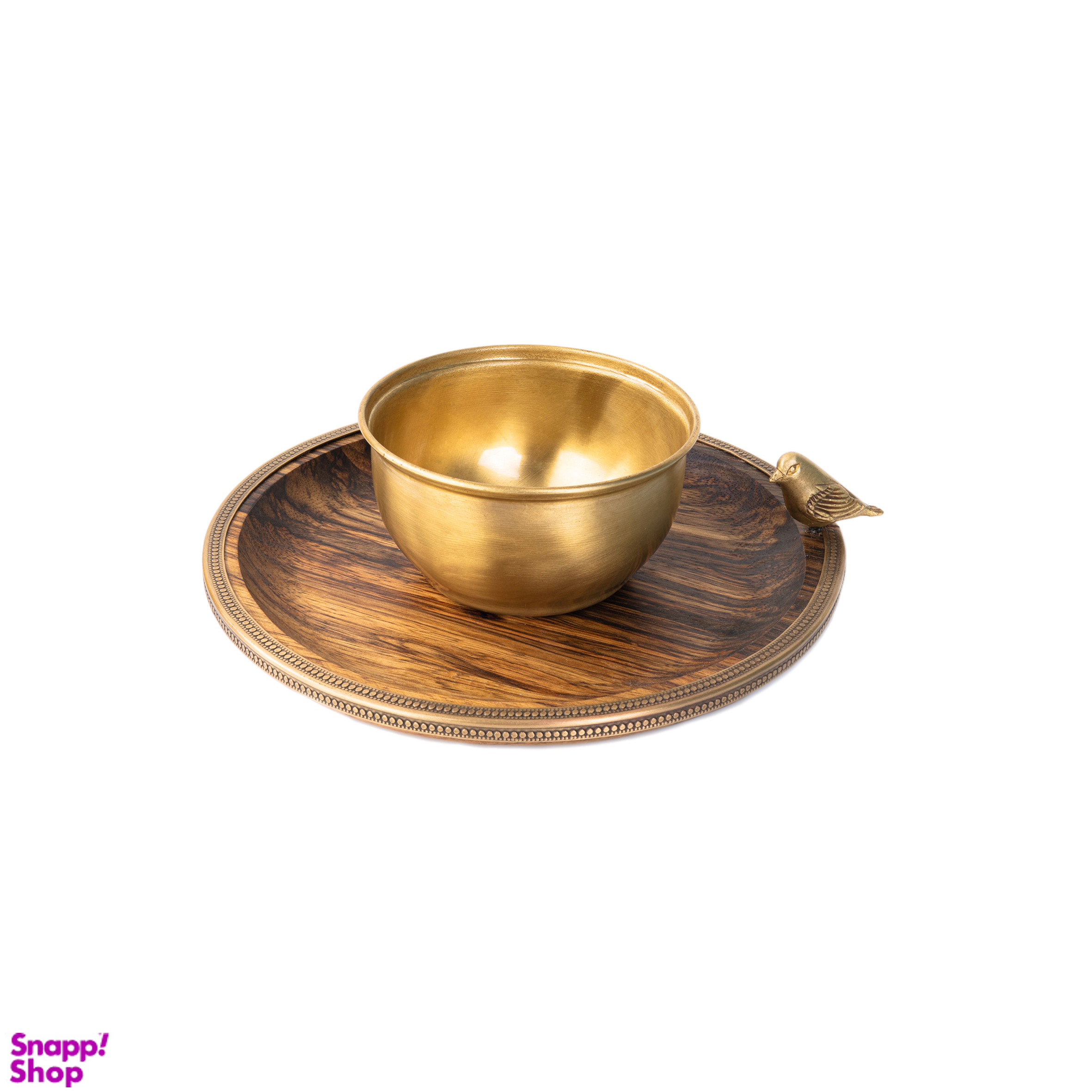 پیاله و پیش دستی گلد کیش مدل گلدن برد کد GK829504 بسته 2 عددی