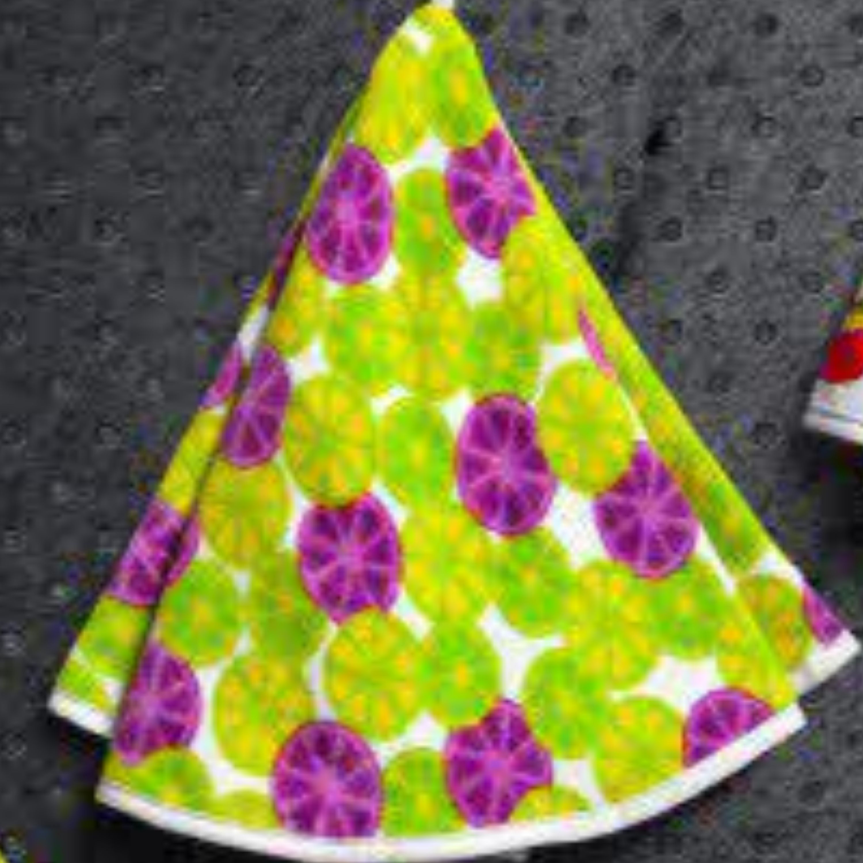 حوله اشپزخانه گرد پودایران طرح پرتقال بنفش با قطر 70 سانت (100درصد پنبه)