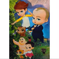 فرش ماشینی افرند طرح کودک مدل بچه رئیس کد 154 (شش متری)