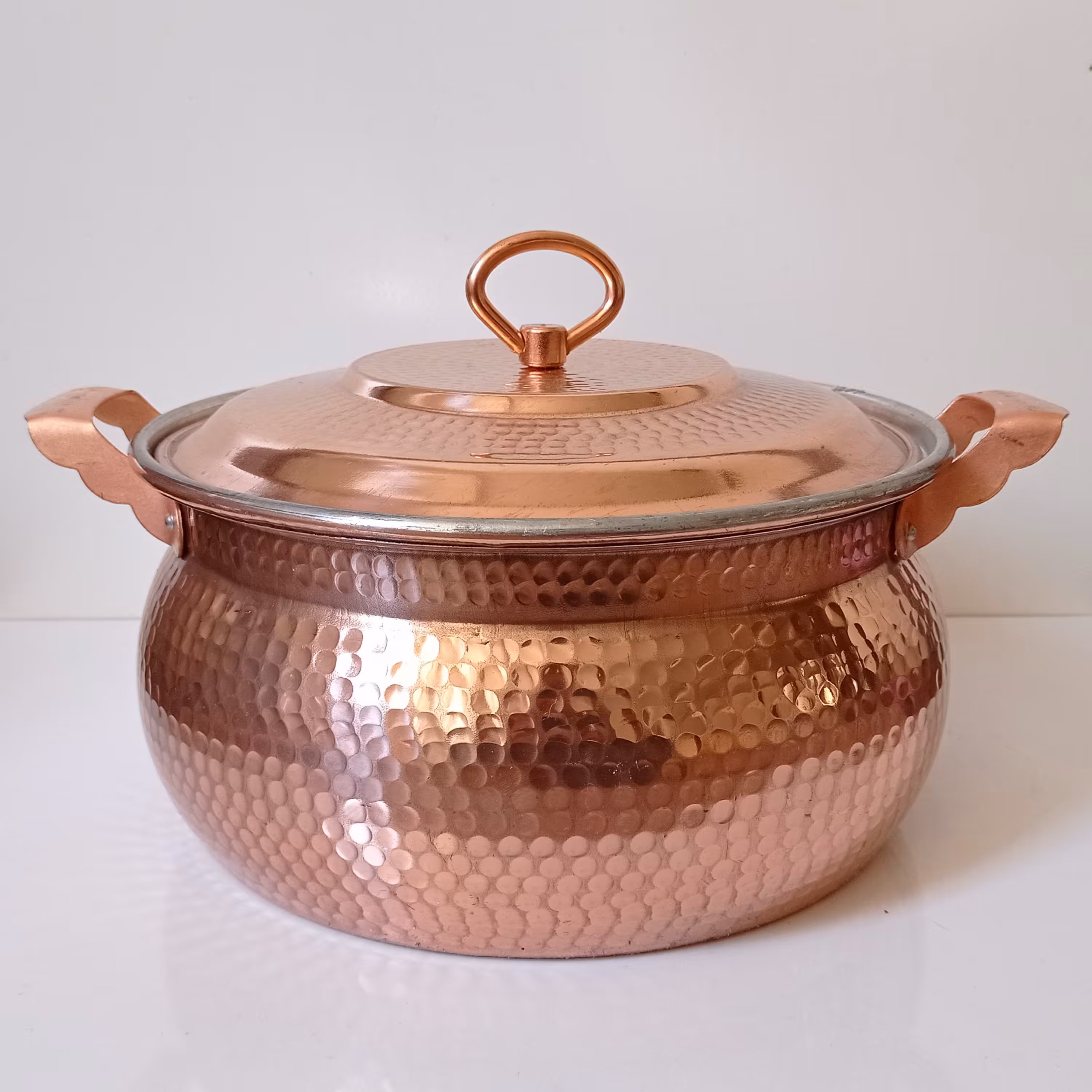 قابلمه مسی زنجان طرح شکمی سایز 4 (هشت نفره ) نانو