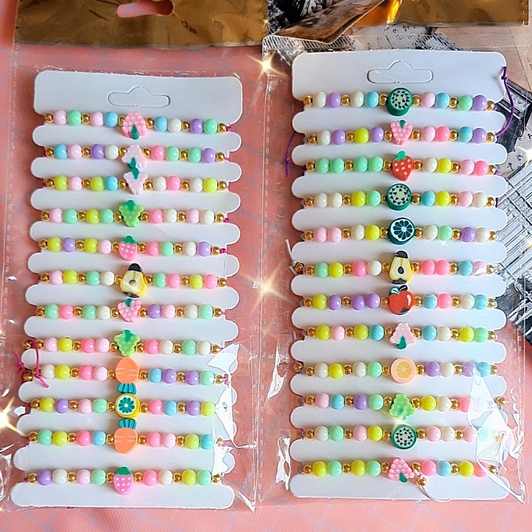 دستبند مهره ای رنگی