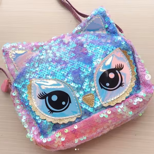 کيف دوشی دخترانه پولکی طرح جغد