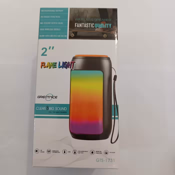اسپیکر  بلوتوث مدل GTS-1731، رقص نور دار ، شارژی ، اتصال بی سیم