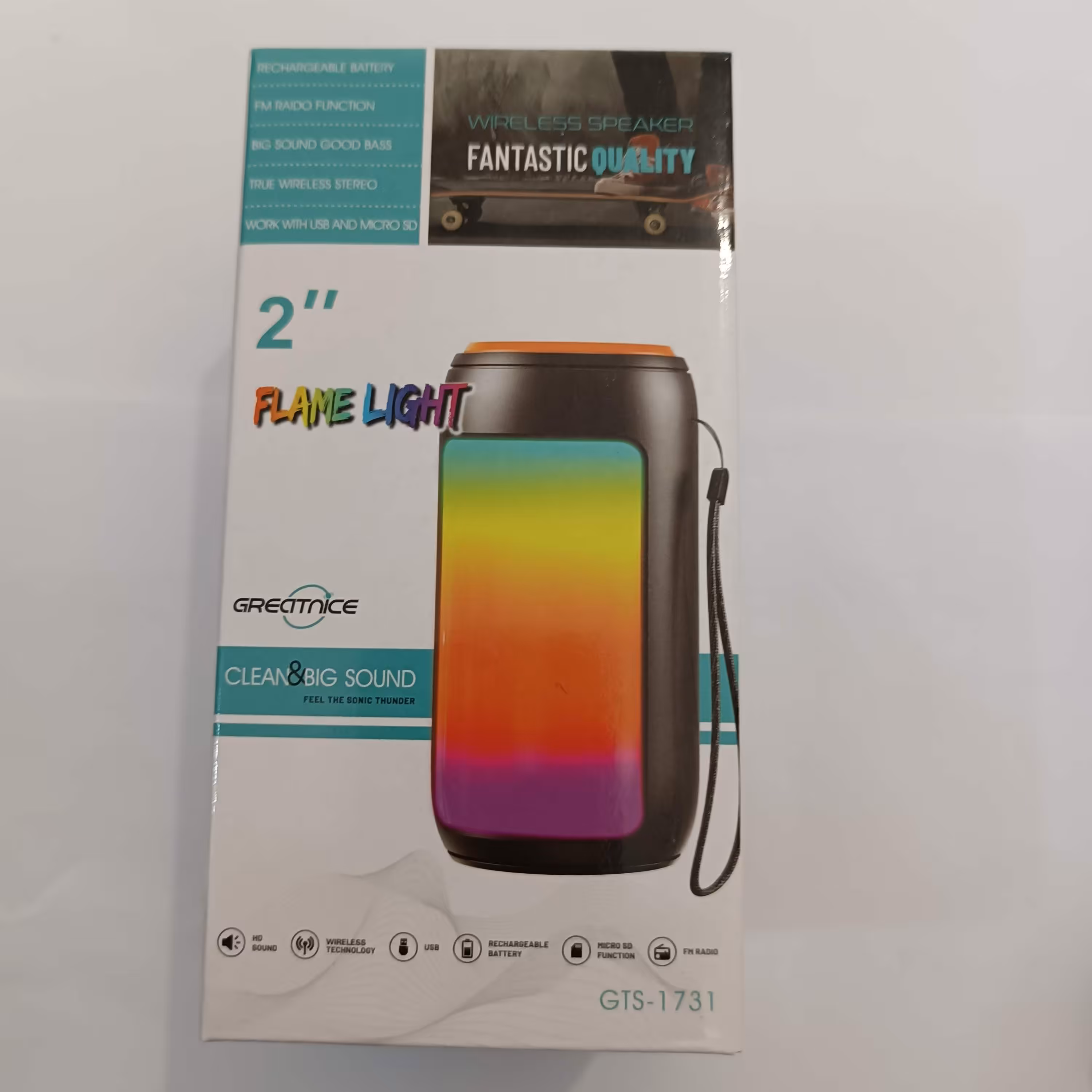 اسپیکر  بلوتوث مدل GTS-1731، رقص نور دار ، شارژی ، اتصال بی سیم