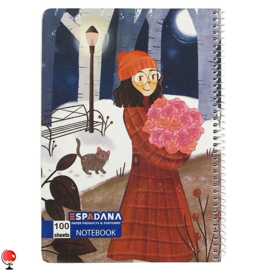 دفتر مشق 100 برگ سیمی طرح زمستان اسپادانا