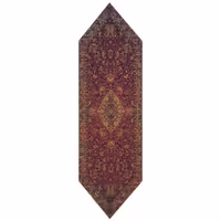 رومیزی رانر ترمه ابریشم  کد TRRA48  نفیس  رنگ زرشکی قهوه ای  آستر زرشکی