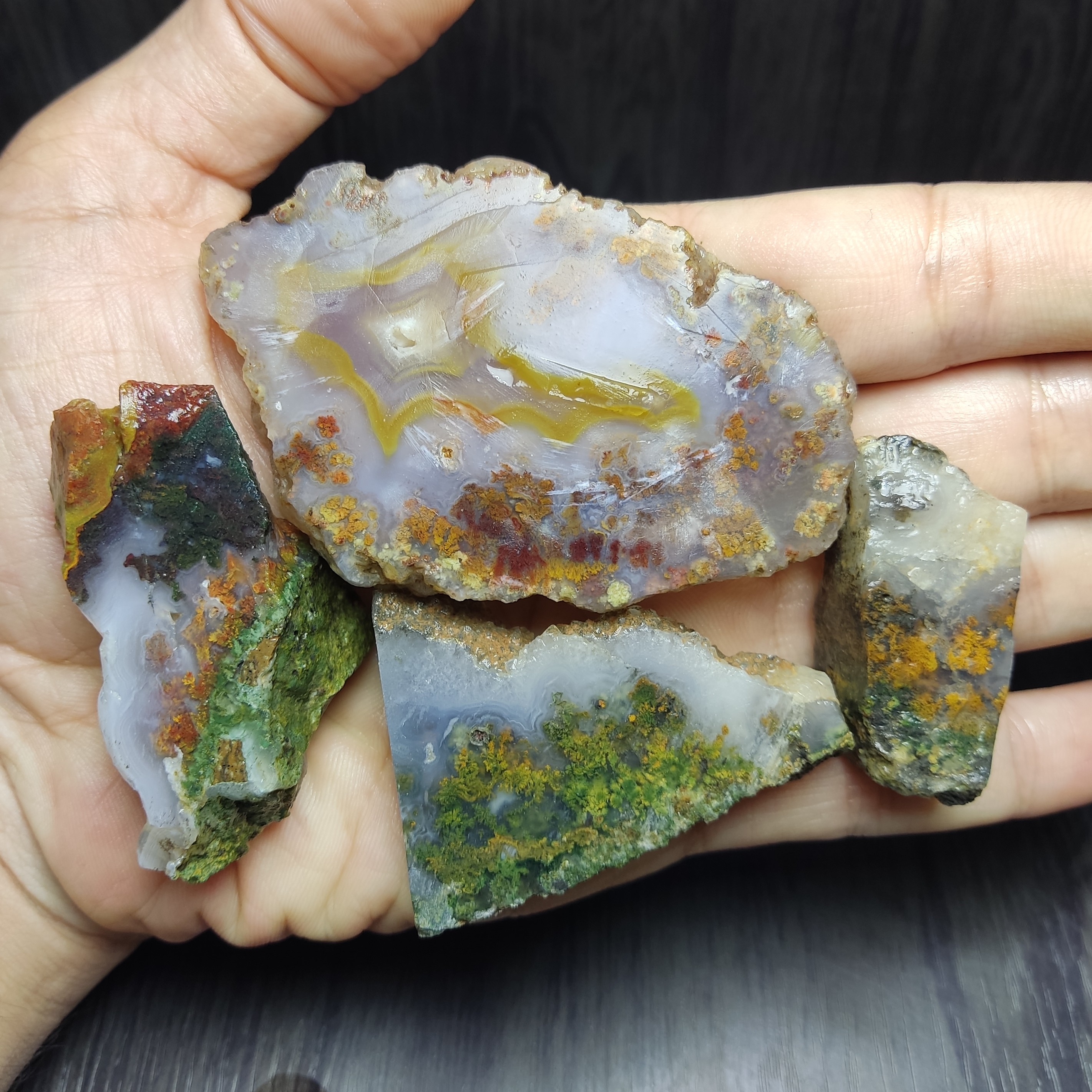 پک چهارتایی سنگ شجر منظره یا دریای و پاییزی طبیعی و معدنی سه قلعه با رنگ بندی جالب و زیبا