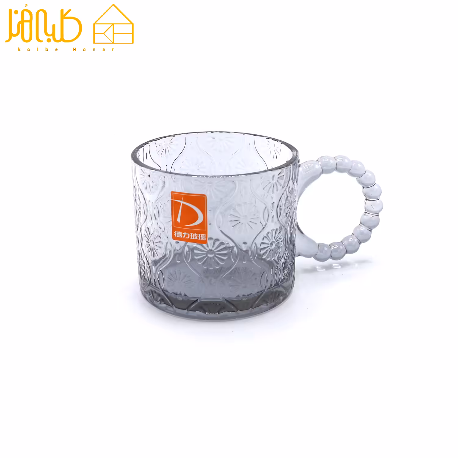 لیوان دسته مروارید دودی