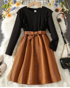 پیراهن بالا تنه تریکو دامن مخمل کبریتی ریز