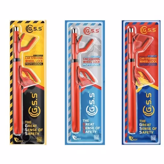 قفل فرمان خودرو جی اس اس مدل کلاغی رنگ قرمز GSS