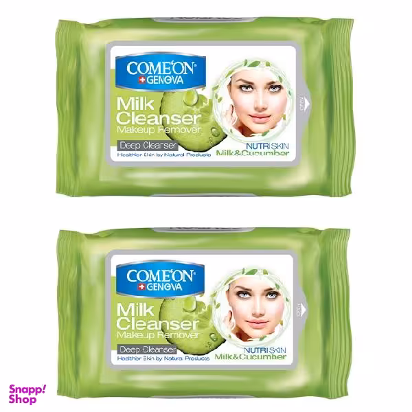 دستمال مرطوب کامان (Comeon) مدل Milk مجموعه 2 عددی