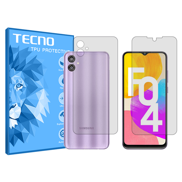 گلس صفحه نمایش و پشت گوشی سامسونگ Galaxy F04 مدل شفاف برند تکنو کد SS