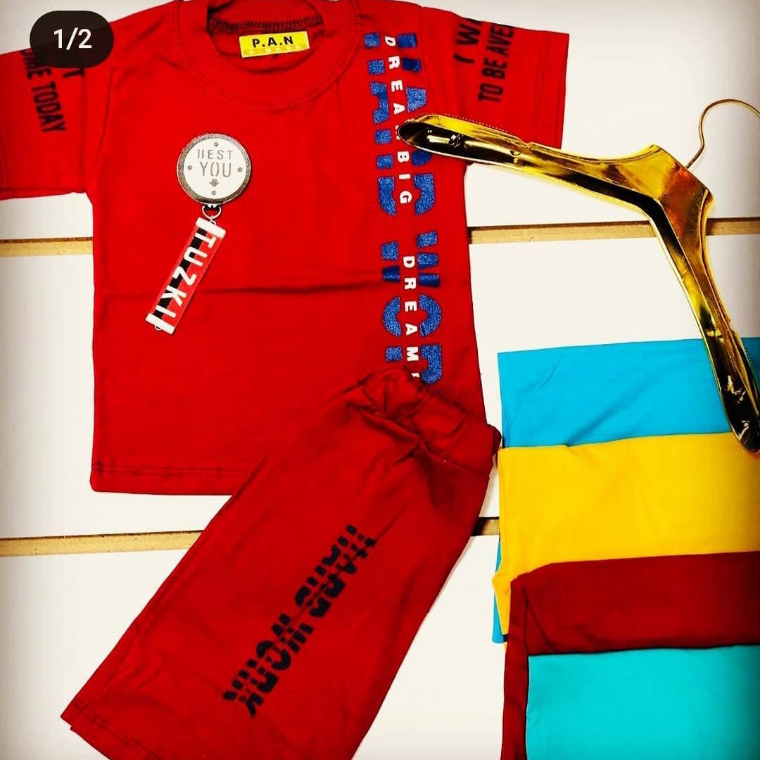 بلوز و شلوارک پسرانه پنبه ای سایز 30-50  مناسب برای 2_8 سال