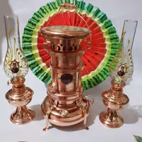 دو چراغ گردسوز  مسی هدیه یلدایی جهیزیه کادو ارسال 