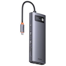 هاب 9 پورت بیسوس مدل Baseus Metal Gleam Series WKWG060013 با کابل Type-C