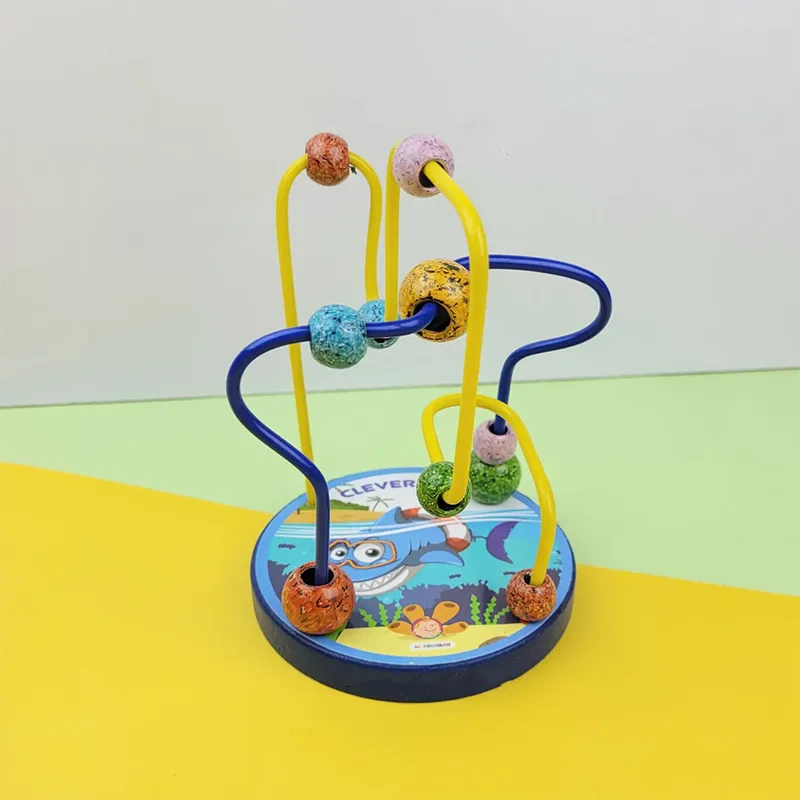 اسباب بازی میله و مهره‌ی چوبی مدل کوسه باهوش کد P/0198/A