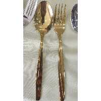 قاشق و چنگال استیل آهن ربا نگیر یونیک مدل مایز طلایی