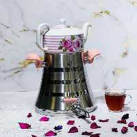 کتری و قوری رهام 6لیتری   کف چدن دسته نسوز